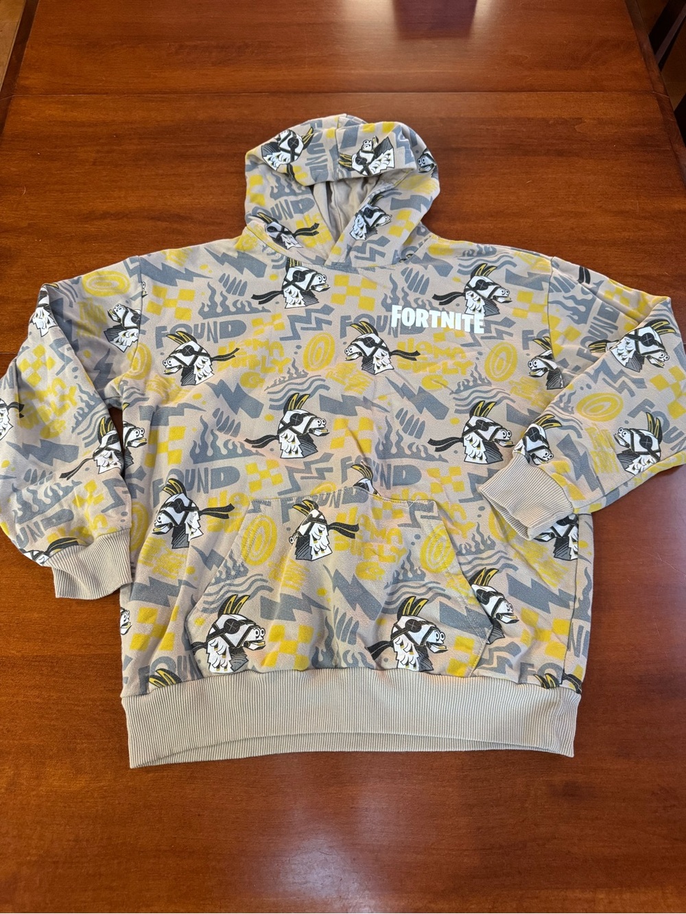 Fortnite Fishstick Youth XL 18/20 All Over Print Pullover Hoodie Boys